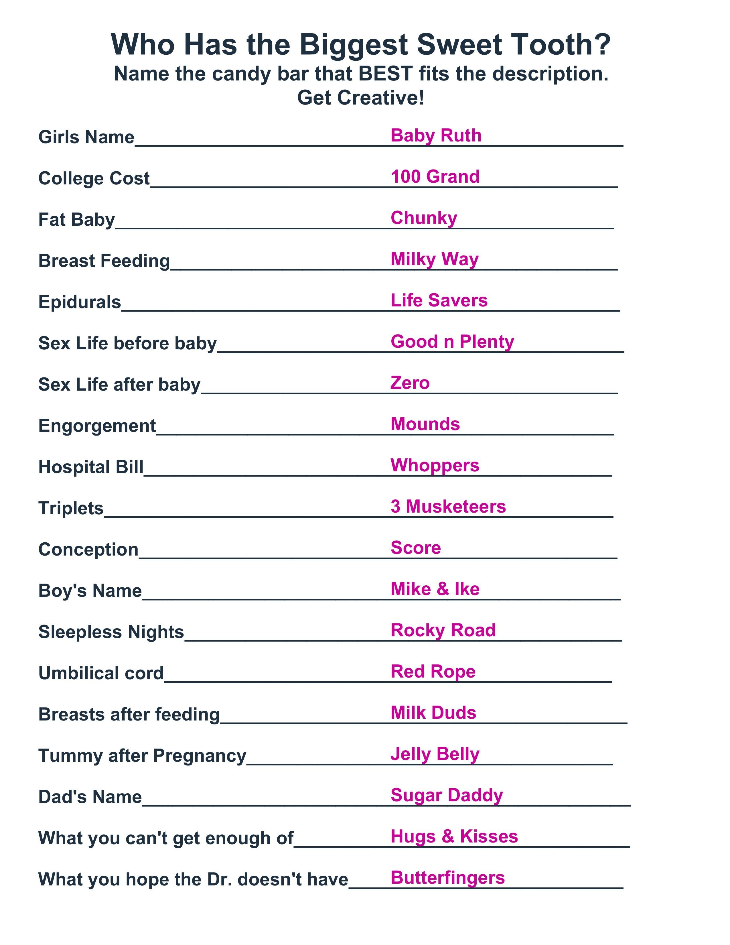 Printable Baby Shower Games Free With Answers Image To U