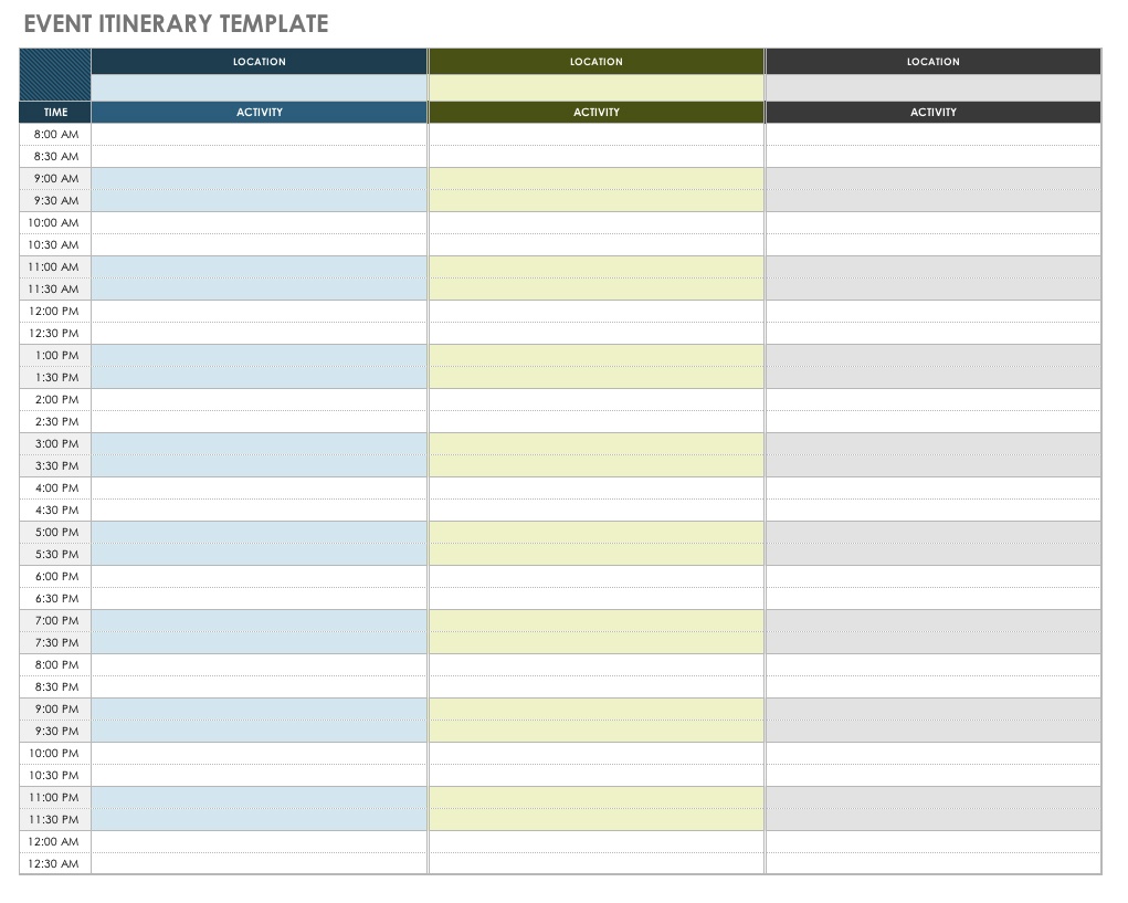 004 Ic Event Itinerary Template Free Travel Unbelievable Ideas - Free Printable Itinerary