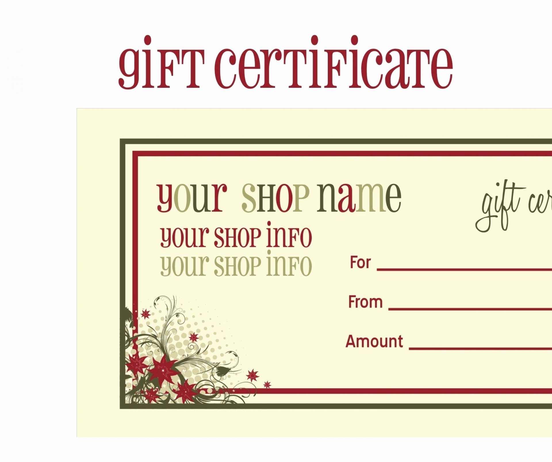 008 Template Ideas Free Printable Gift Certificate Christmas Word Or - Free Printable Gift Vouchers Uk