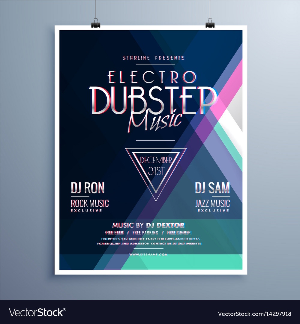 009 Electro Music Party Event Flyer Template Vector Free Templates - Free Printable Event Flyer Templates