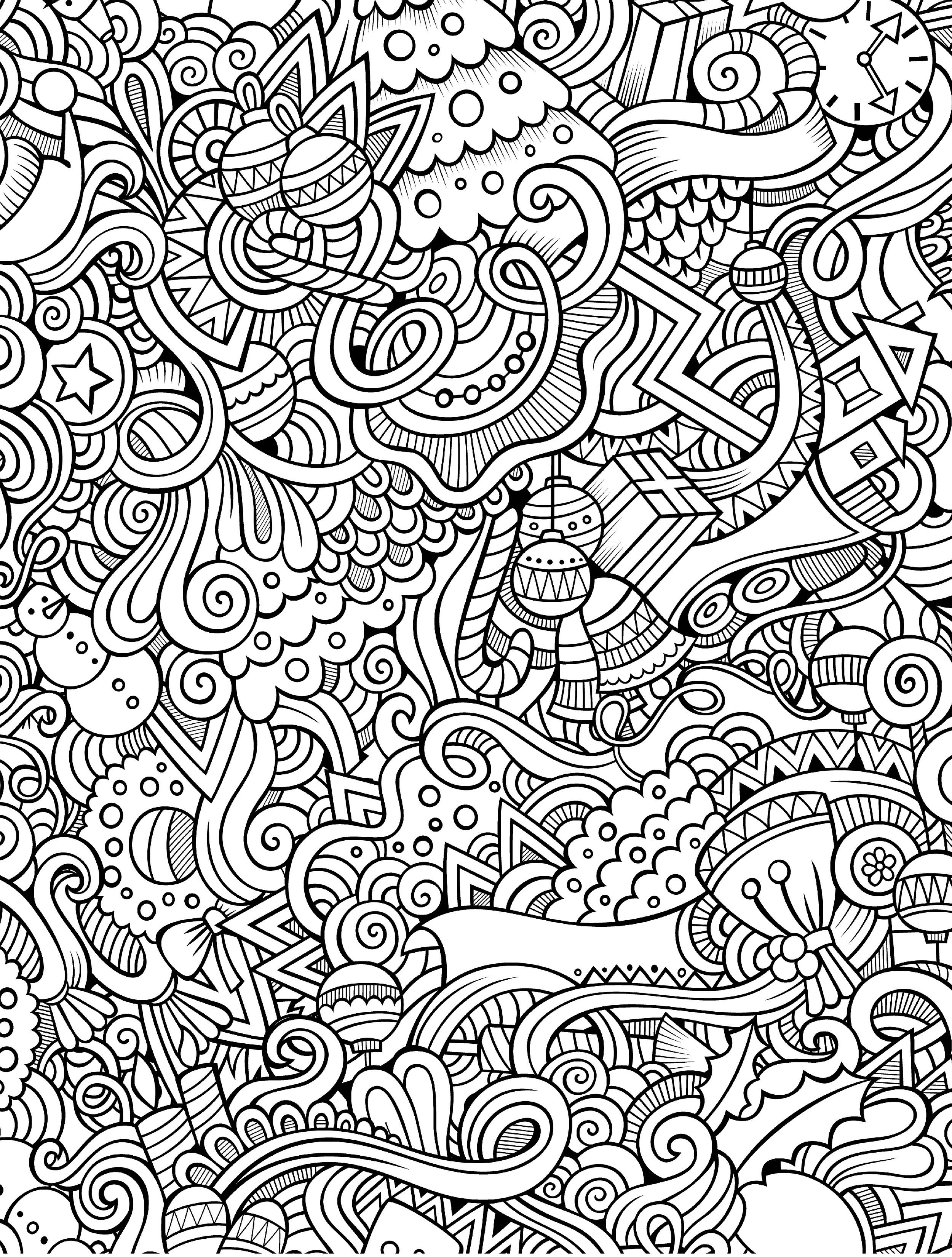 10 Free Printable Holiday Adult Coloring Pages - Free Printable Coloring Sheets