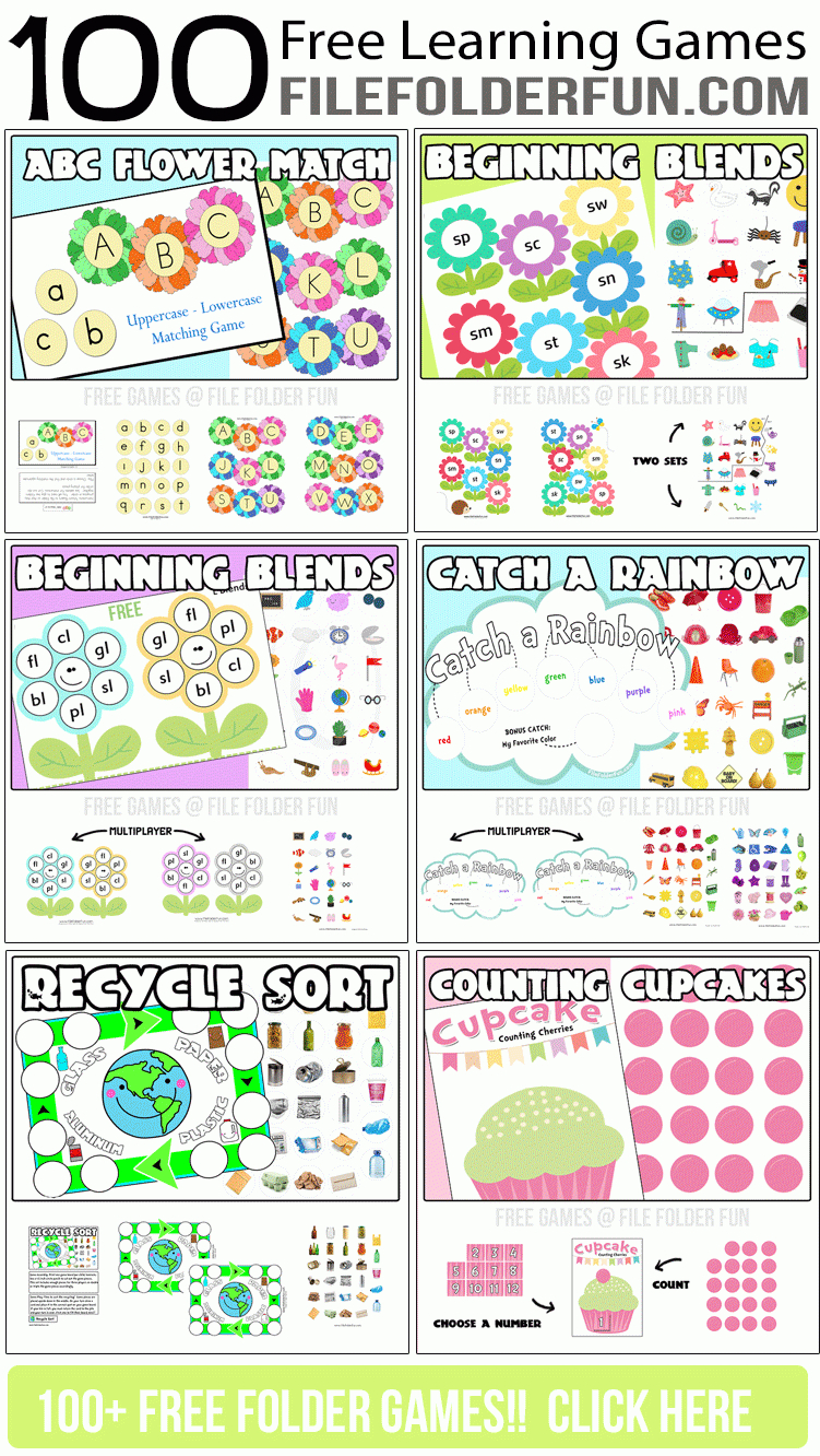 100+ Free File Folder Games And Learning Centers From Www - Free Printable File Folder Games For Preschool