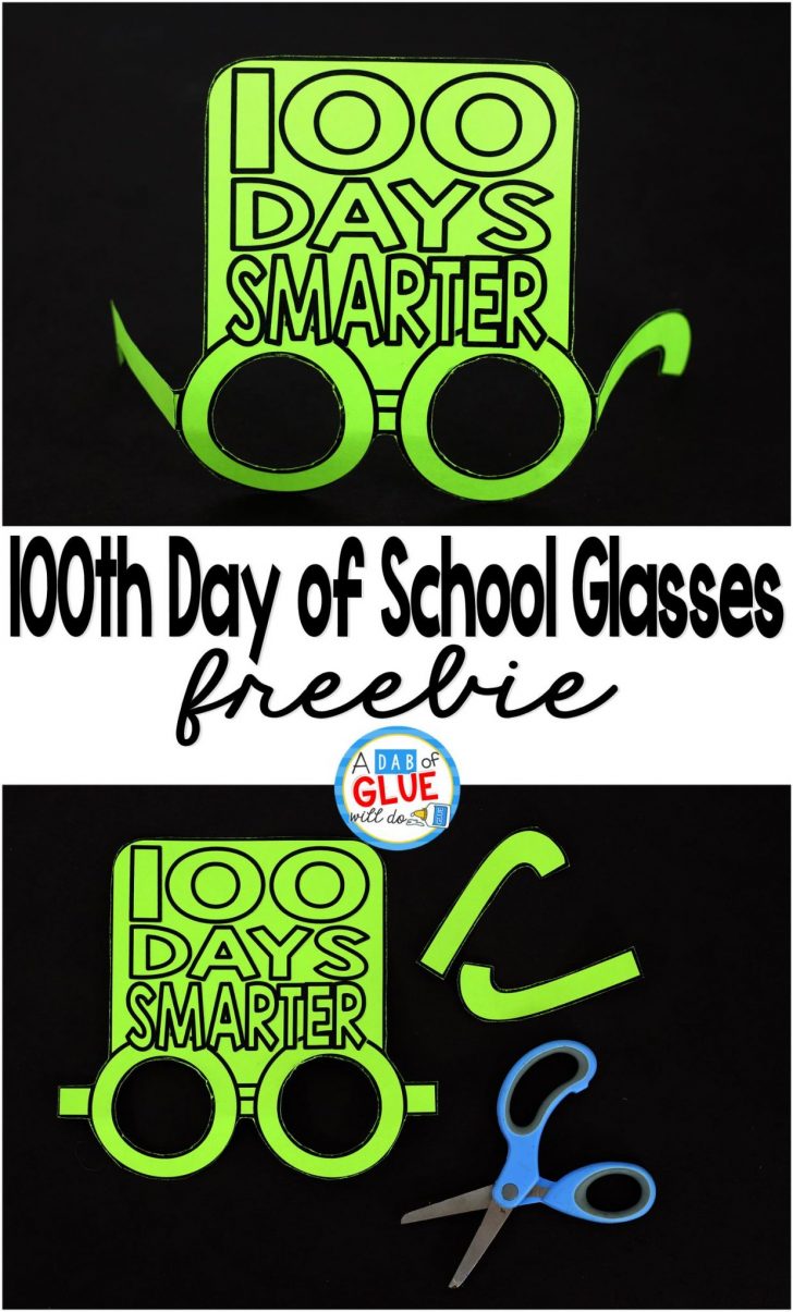 100Th Day Of School Printable Glasses Free