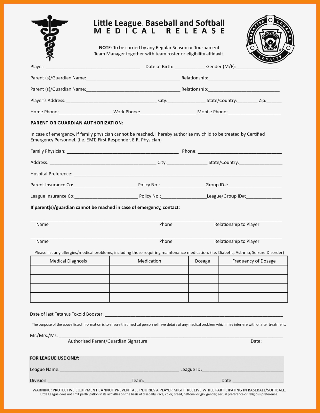 Easy Printable Medical Form Printable Forms Free Online