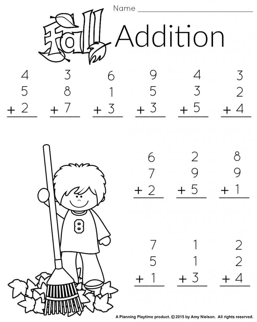 1St Grade Math And Literacy Worksheets With A Freebie! - Planning - Free Printable Fall Math Worksheets