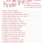 24 Personalized Famous Couples Bridal Shower Game Via Etsy. Free   How Well Does The Bride Know The Groom Free Printable