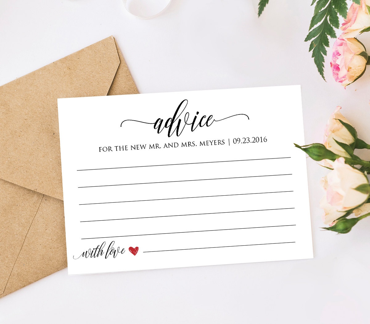 29 Images Of Wedding Advice Template | Dinapix - Free Printable Bridal Shower Advice Cards