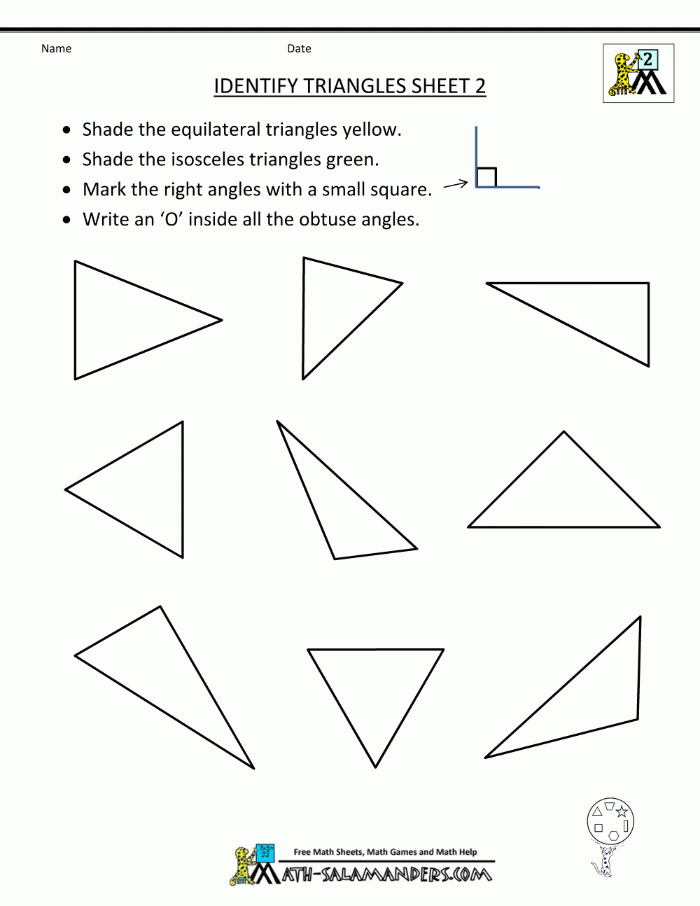 2D Shapes Worksheets - Free Printable Geometry Worksheets For Middle School