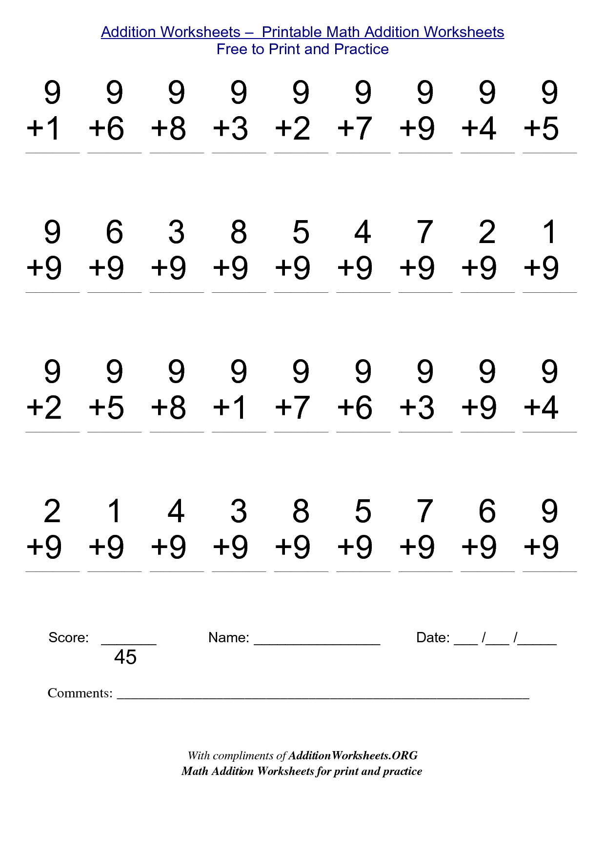 2Nd Grade Stuff To Print | Addition Worksheets - Printable Math - Free Printable Math Sheets