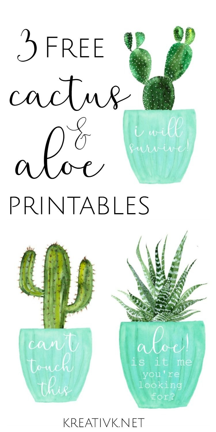 3 Free Cactus &amp;amp; Aloe Printables | Free Printables | Classroom Design - Free Printable Cactus