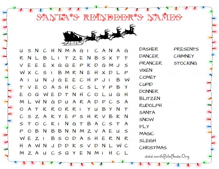 Free Printable Christmas Word Search Pages