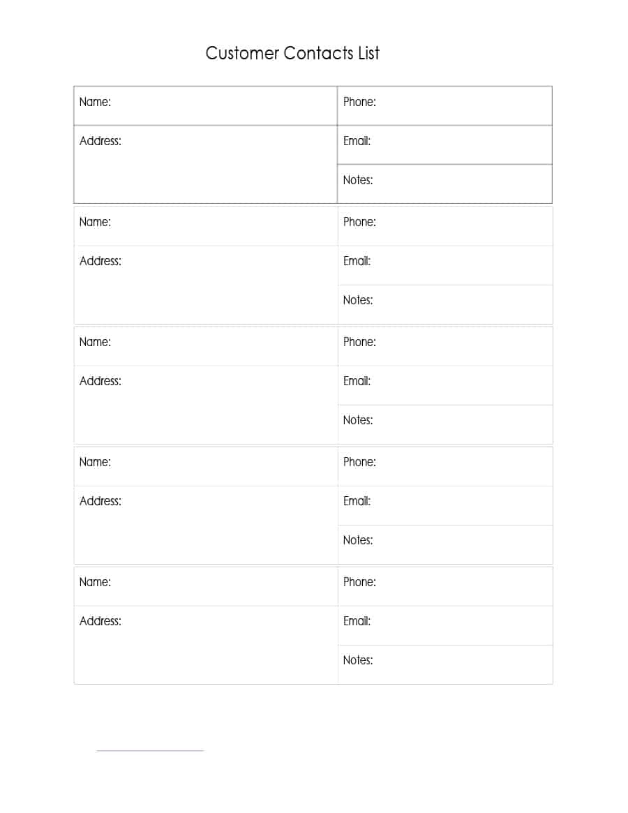 40 Phone &amp;amp; Email Contact List Templates [Word, Excel] ᐅ Template Lab - Free Printable Phone List Template