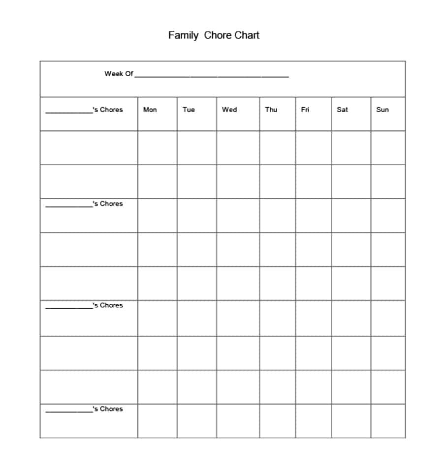 43 Free Chore Chart Templates For Kids ᐅ Template Lab - Free Printable Chore List