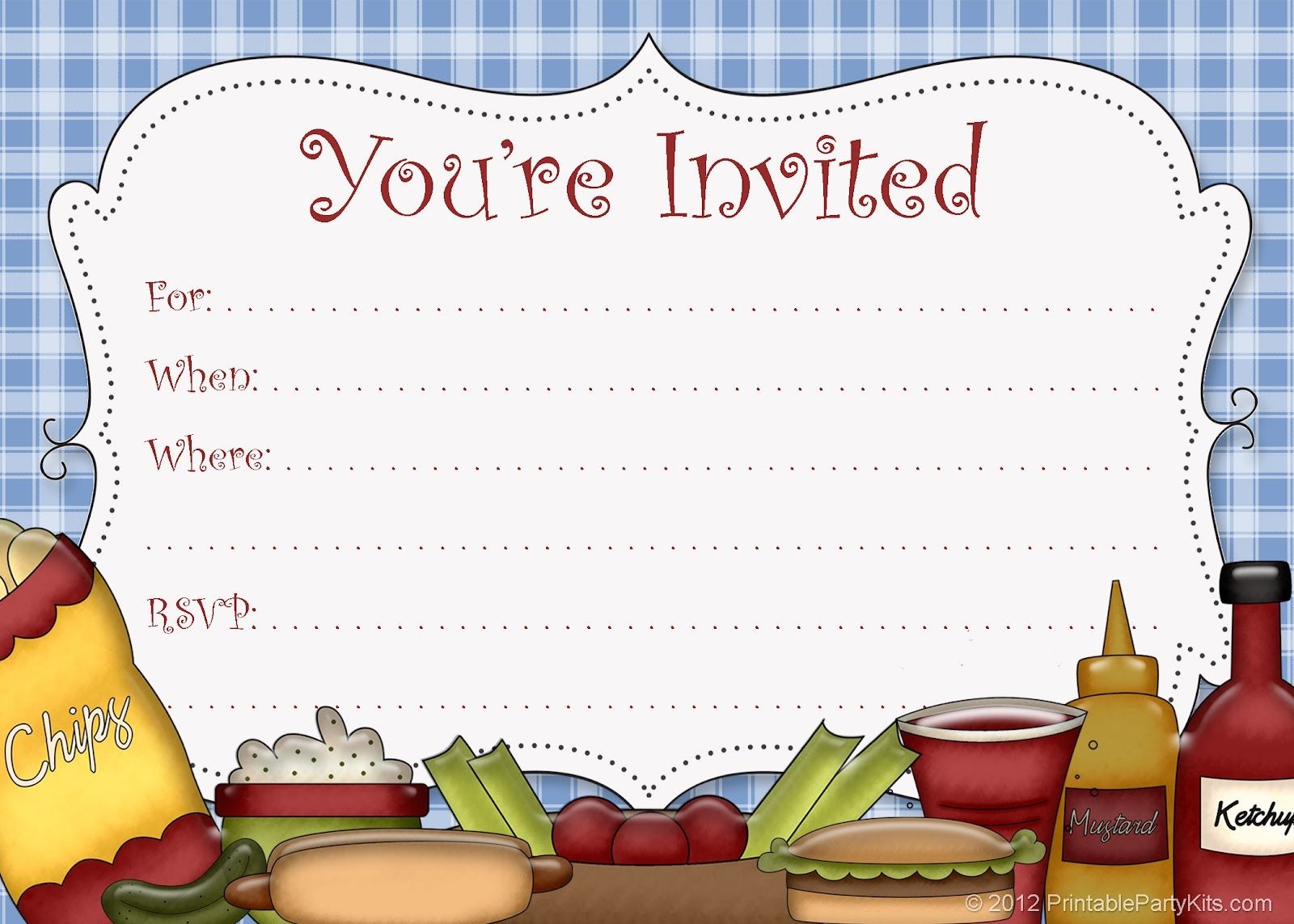 5 Best Images Of Free Printable Cookout Invitations | Party Things - Free Printable Cookout Invitations