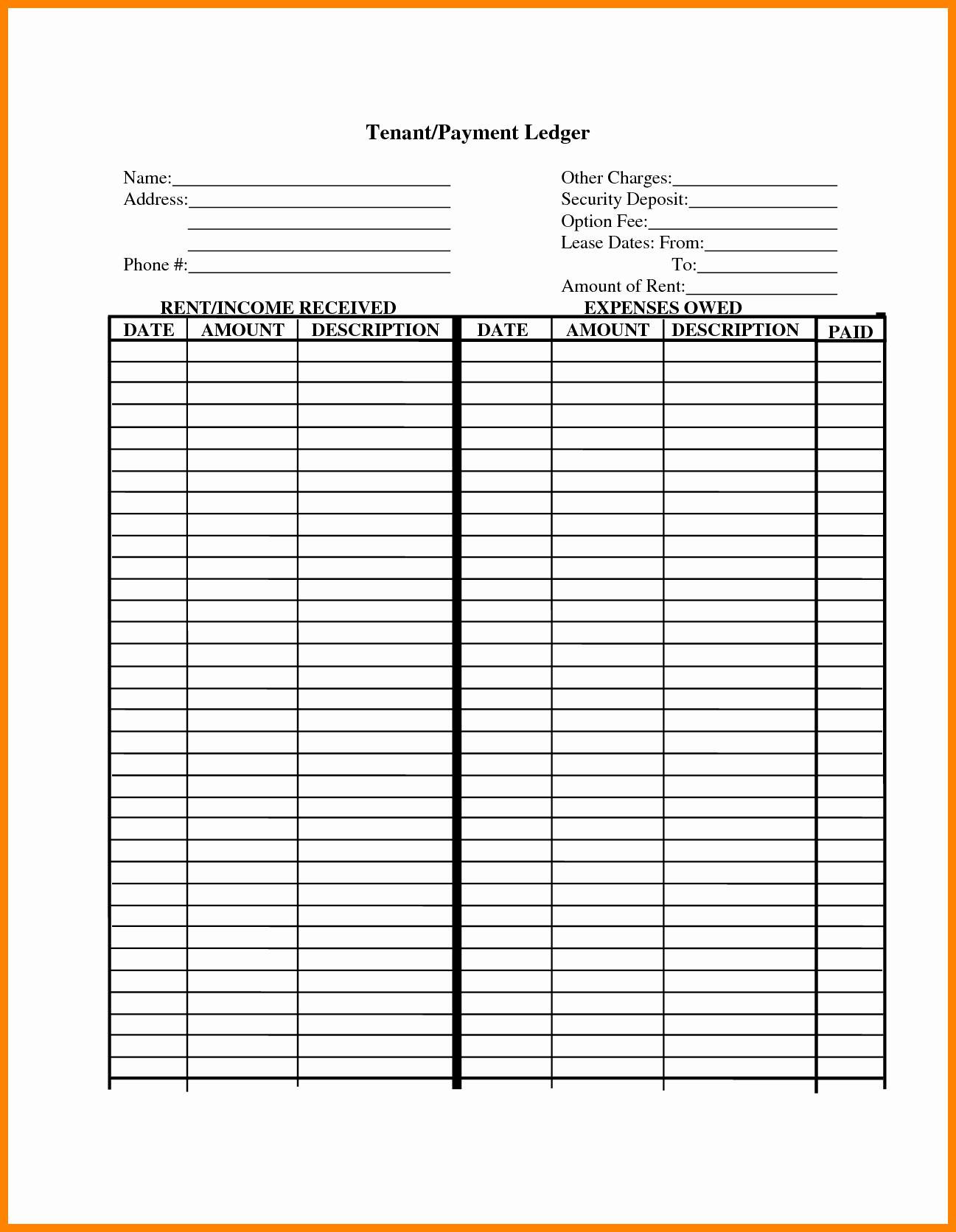 What Is Tenant Ledger Template