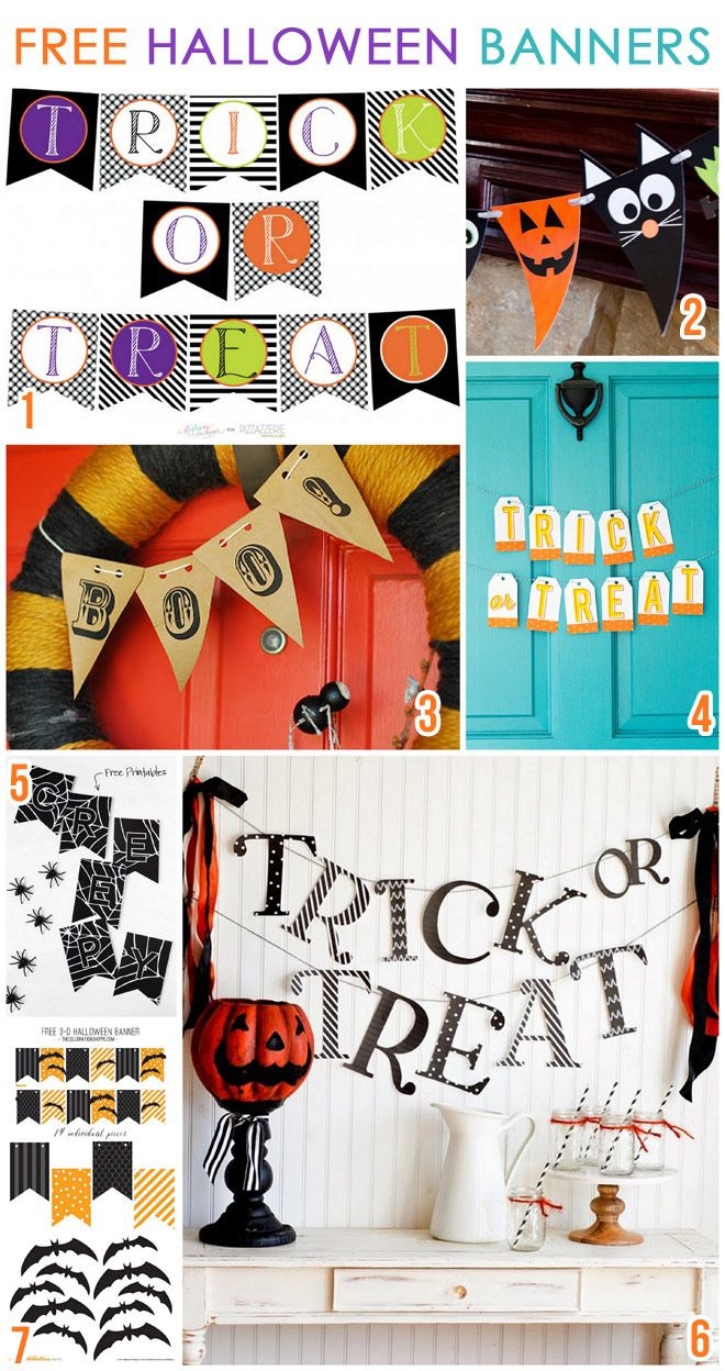 7 Free Printable Halloween Banners | Bloggers Best | Halloween Party - Free Printable Halloween Party Decorations