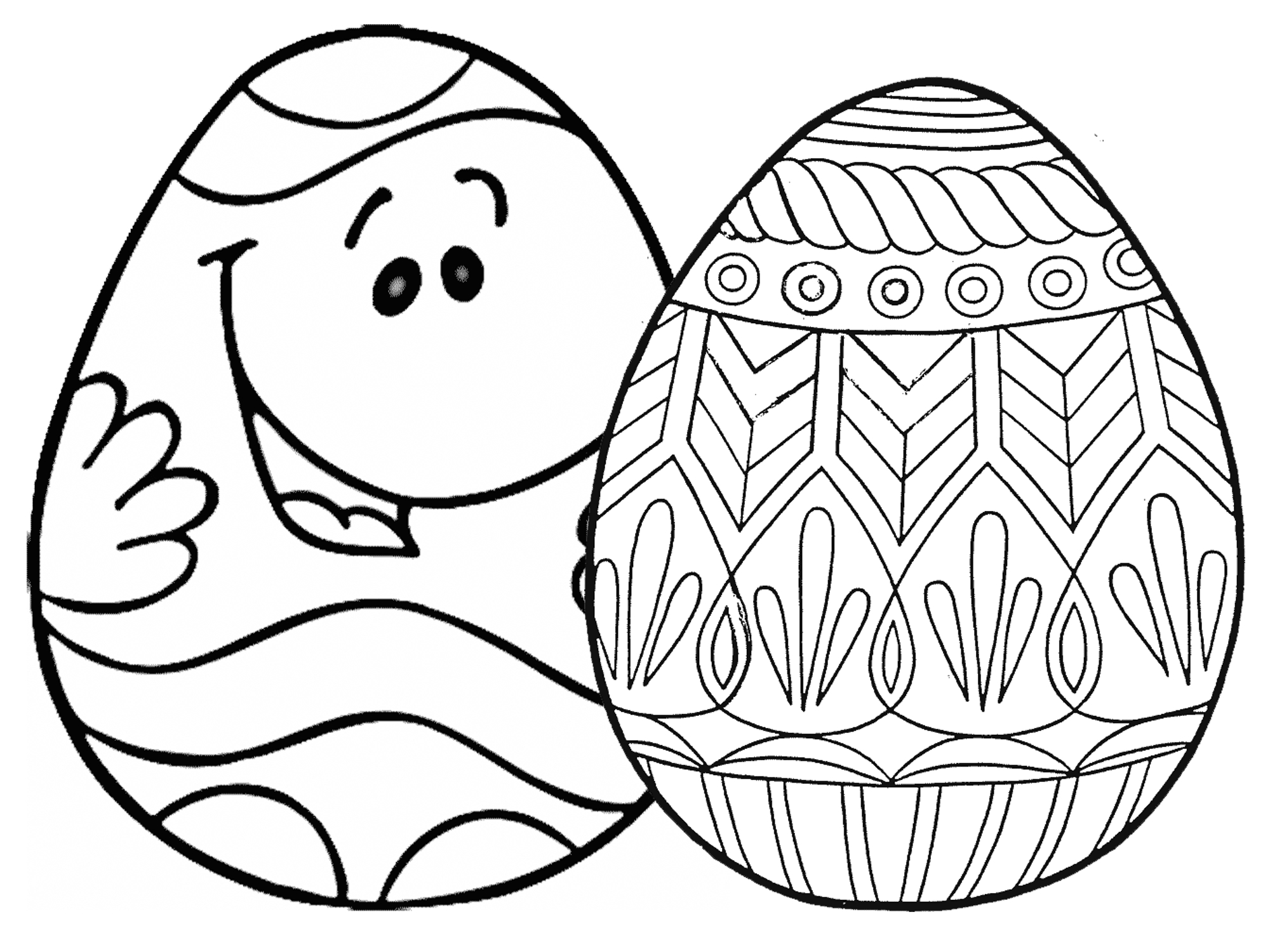 7 Places For Free, Printable Easter Egg Coloring Pages - Free Printable Easter Drawings