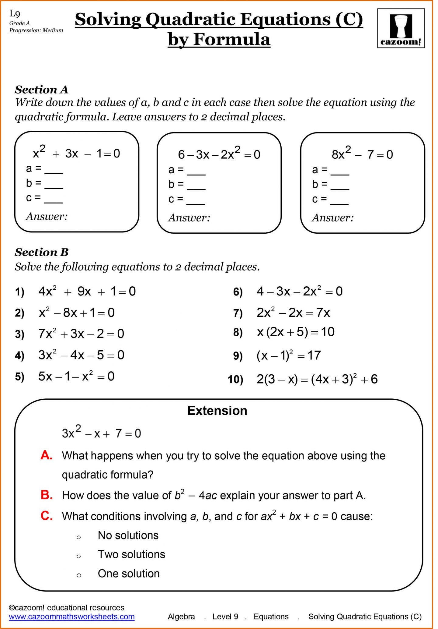 9th Grade Algebra Examples