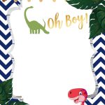 A Dinosaur Template For Your Baby Shower | Baby Shower | Baby   Free Printable Dinosaur Baby Shower Invitations