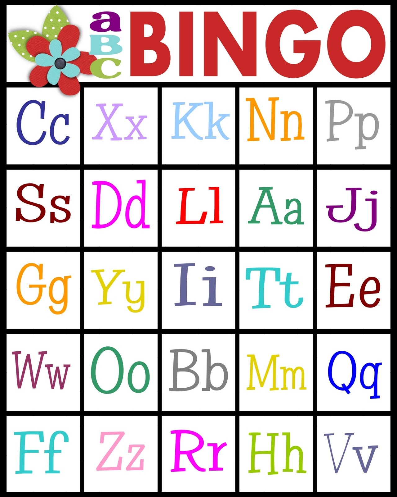 Free Printable Abc Bingo Cards