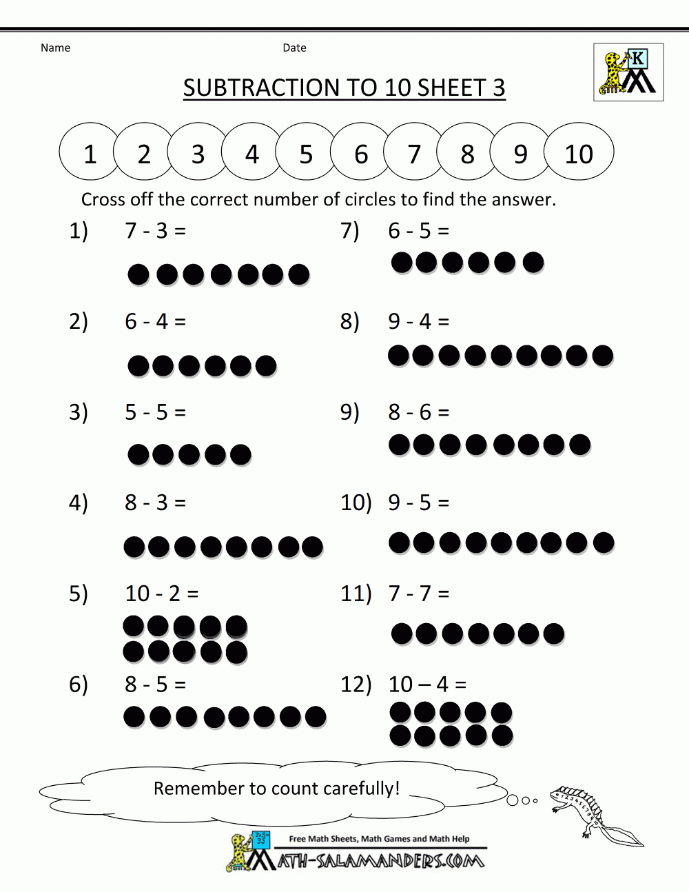 Addition And Subtraction Worksheets For Kindergarten - Free Printable Kindergarten Addition And Subtraction Worksheets