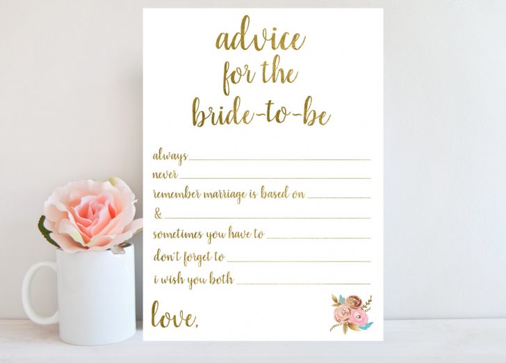 Free Printable Bridal Shower Advice Cards