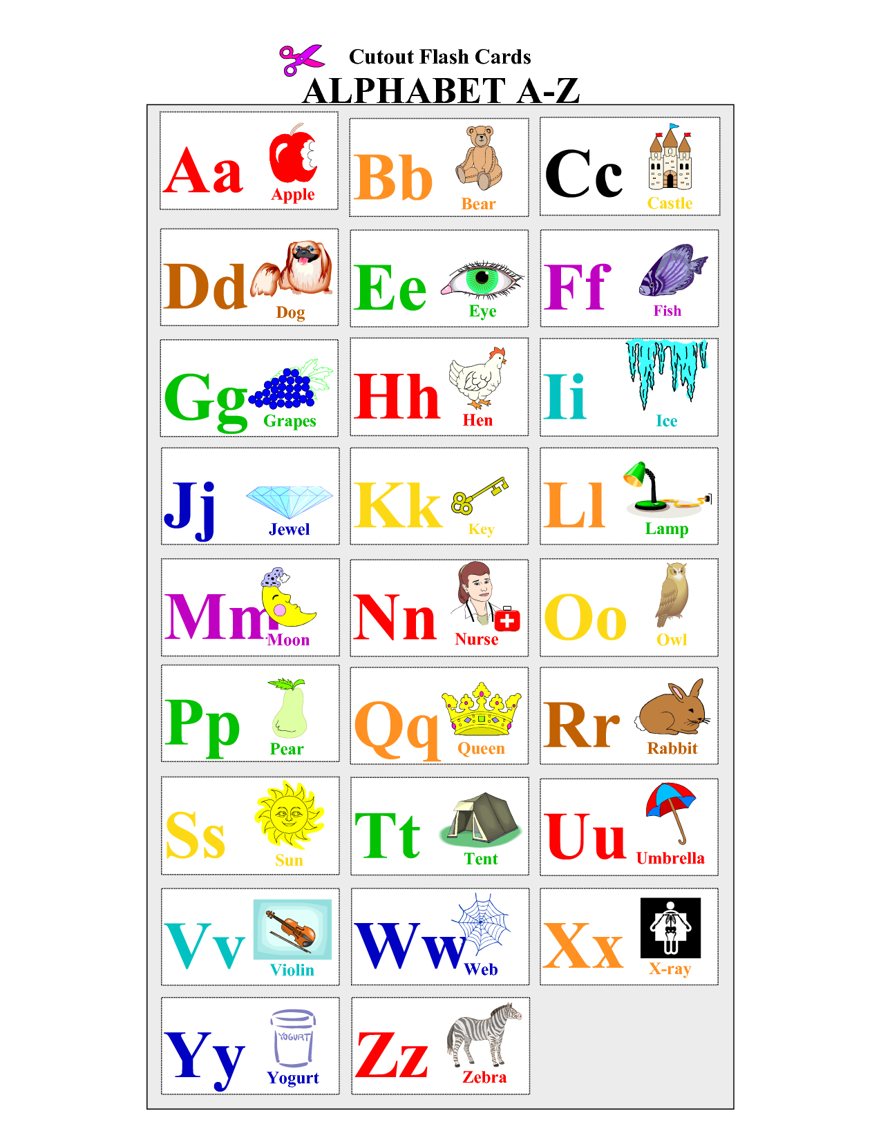 Free Printable Abc Flashcards With Pictures Free Printable