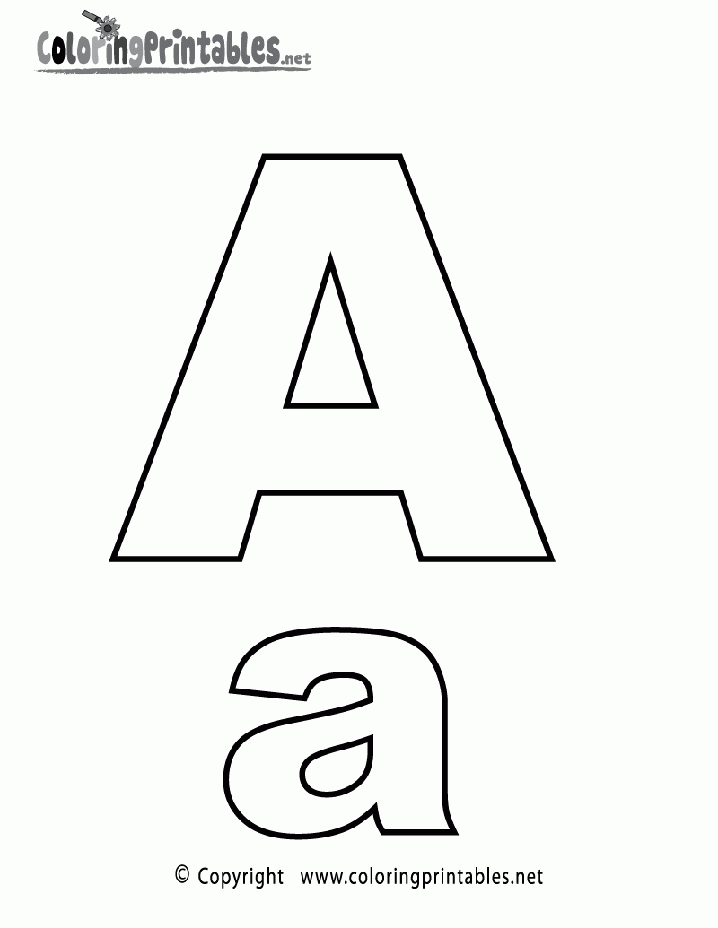 Alphabet Letter A Coloring Page - A Free English Coloring Printable - Free Printable Alphabet Letters To Color