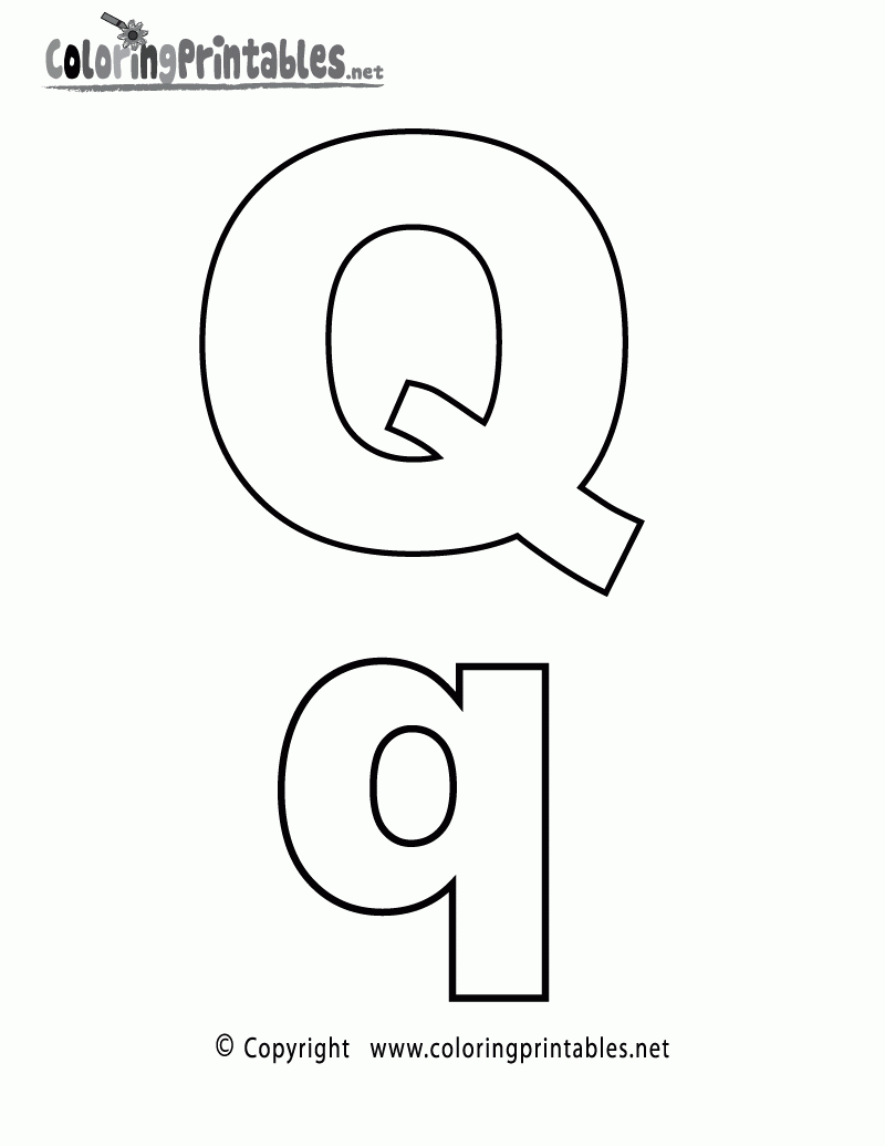Alphabet Letter Q Coloring Page - A Free English Coloring Printable - Free Printable Alphabet Letters To Color