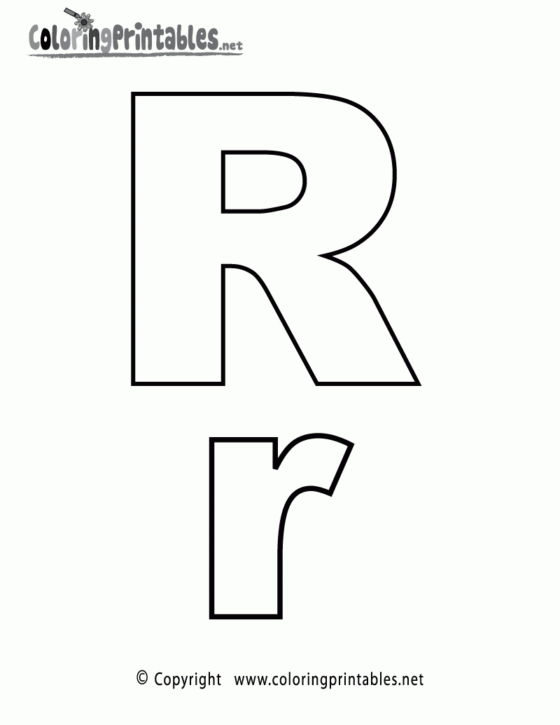 Alphabet Letter R Coloring Page - A Free English Coloring Printable - Free Printable Alphabet Letters To Color