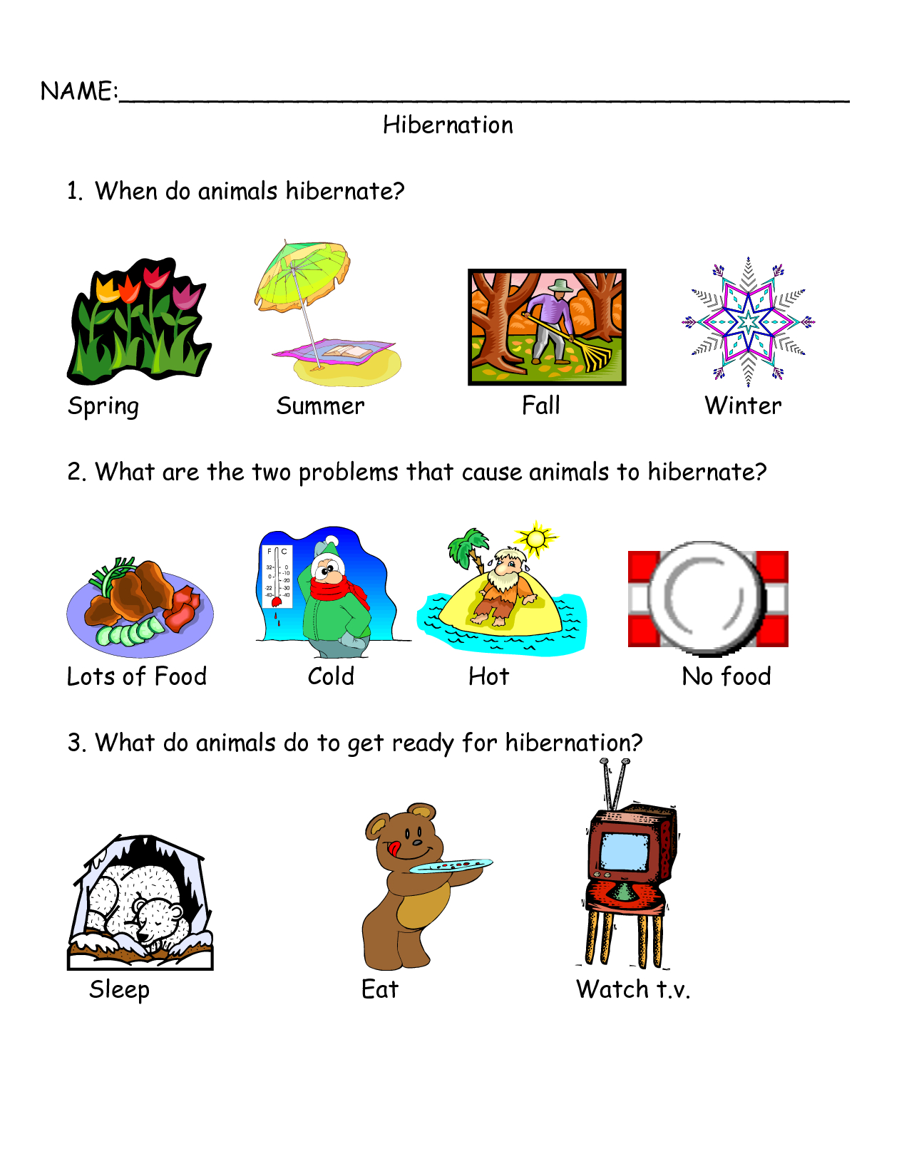 Animal+Hibernation+Printable+Worksheets | Hibernation | Printable - Free Printable Hibernation Worksheets