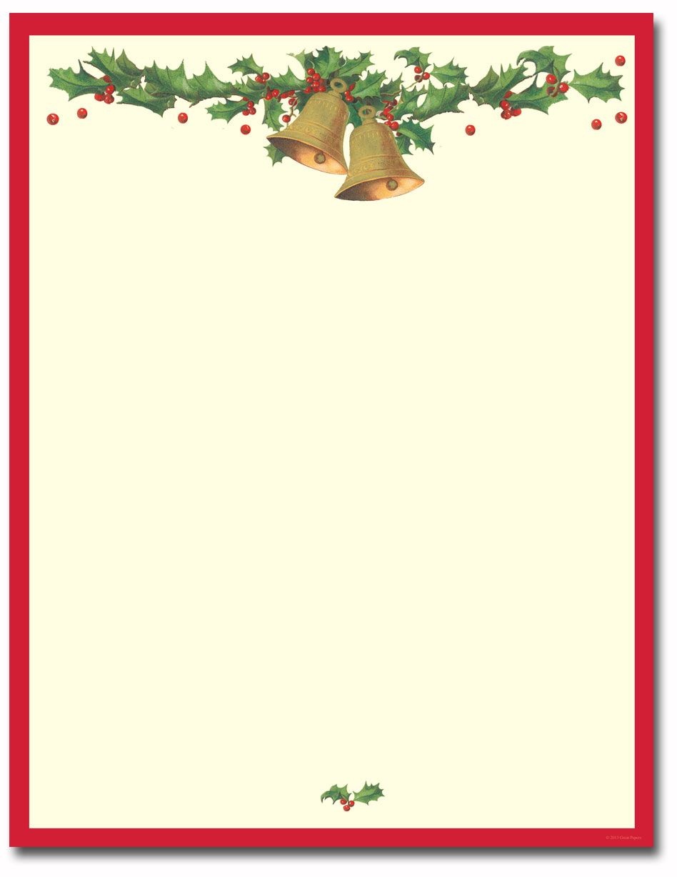 Antique Bells Letterhead | Classroom Fun | Christmas Letterhead - Free Printable Christmas Letterhead