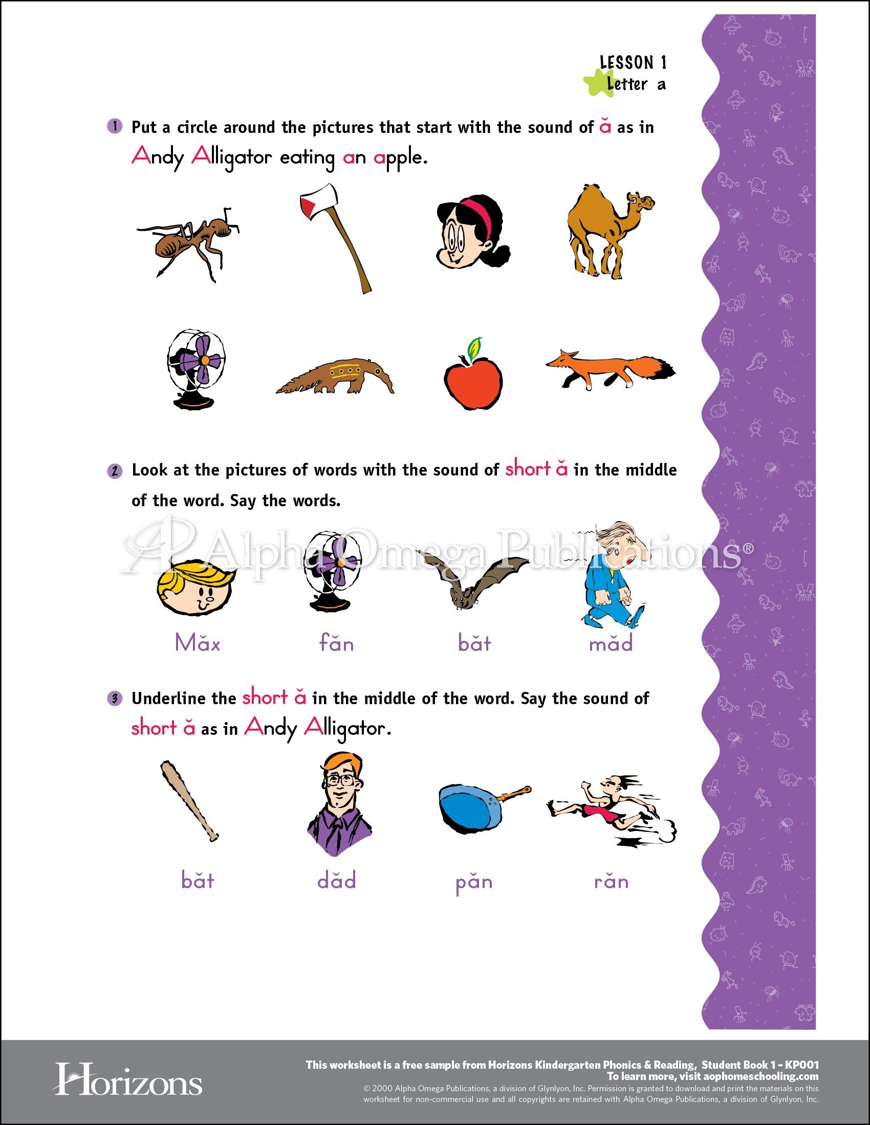 Aop Horizons Free Printable Worksheet Sample Page Download For - Free Phonics Readers Printable