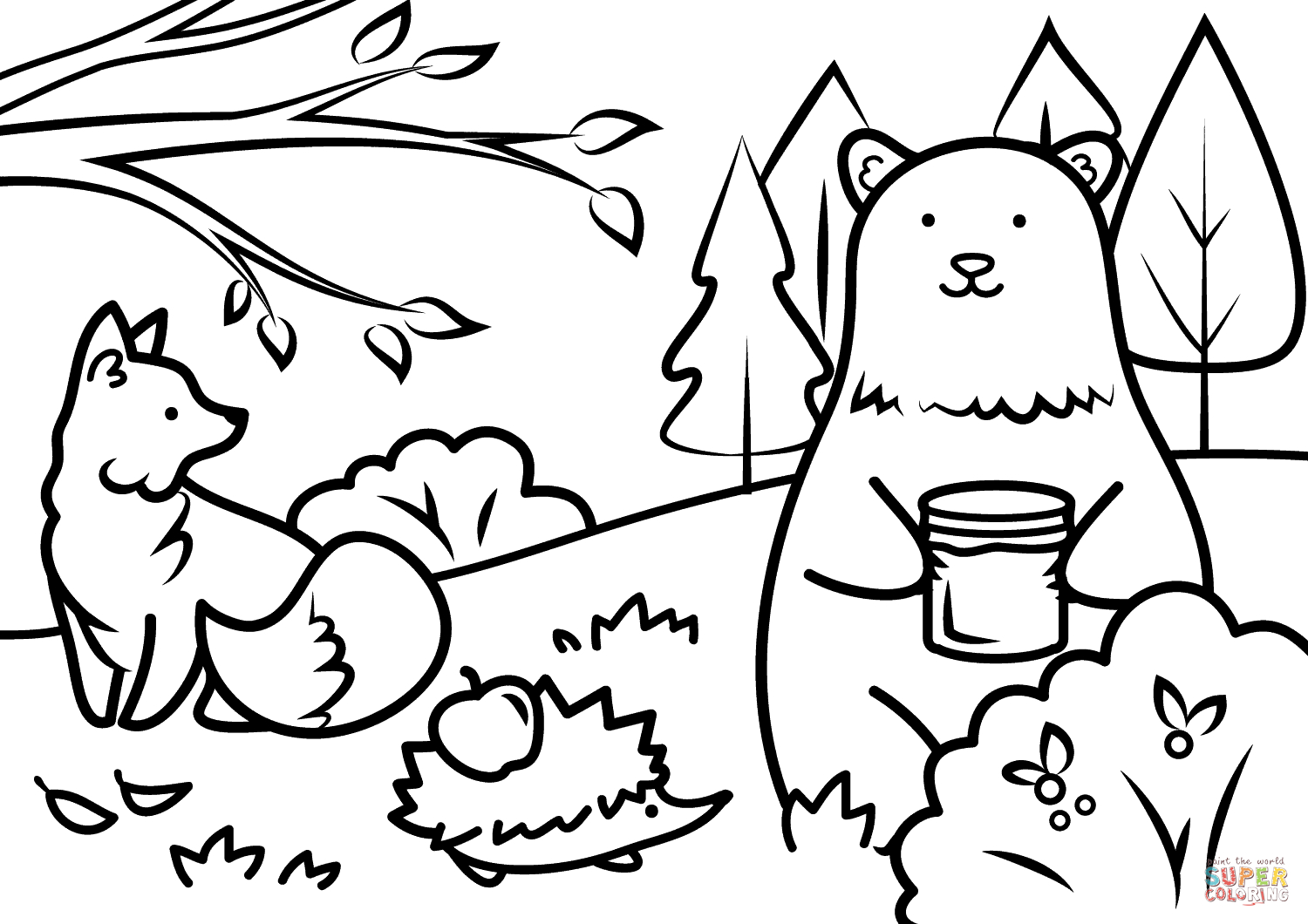 Autumn Animals Coloring Page | Free Printable Coloring Pages - Free Coloring Pages Animals Printable