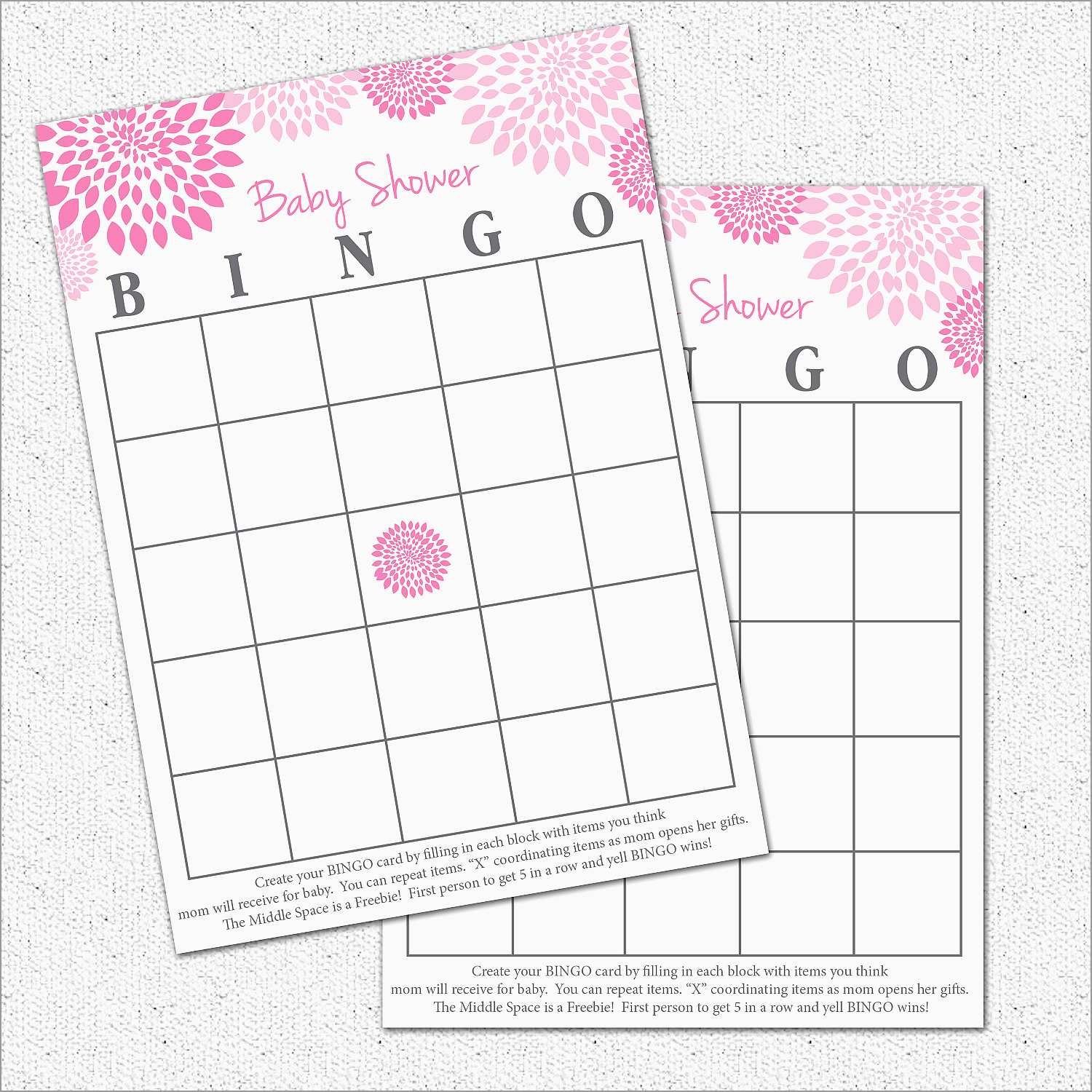 Awesome Free Baby Shower Bingo Blank Template | Best Of Template - Free Printable Blank Bingo Cards