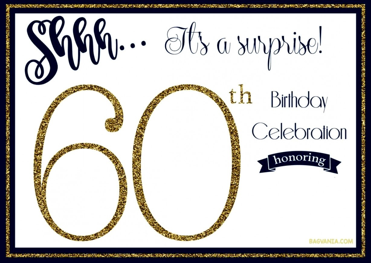 Awesome Of 60Th Birthday Party Invitations Free Templates Invitation - Free Printable Surprise 60Th Birthday Invitations