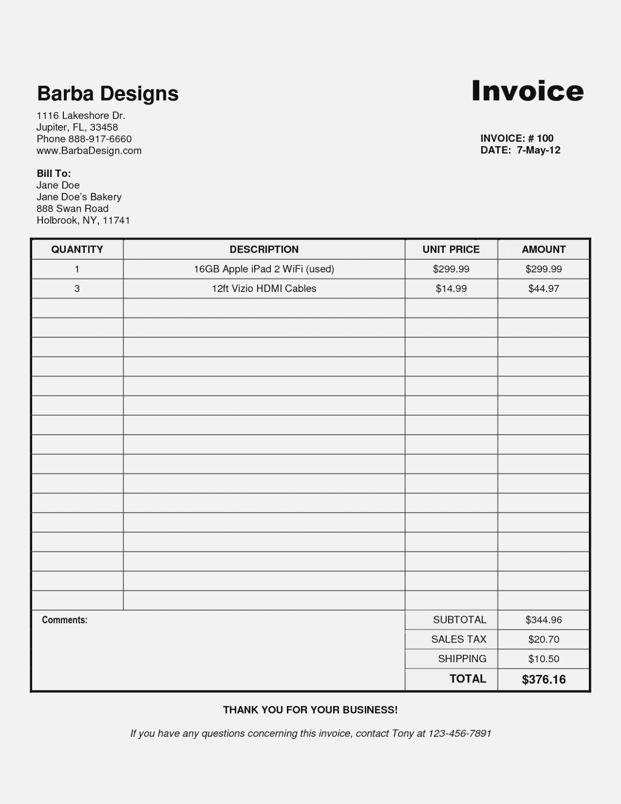 Aynax Free Invoice Template Printable Templates