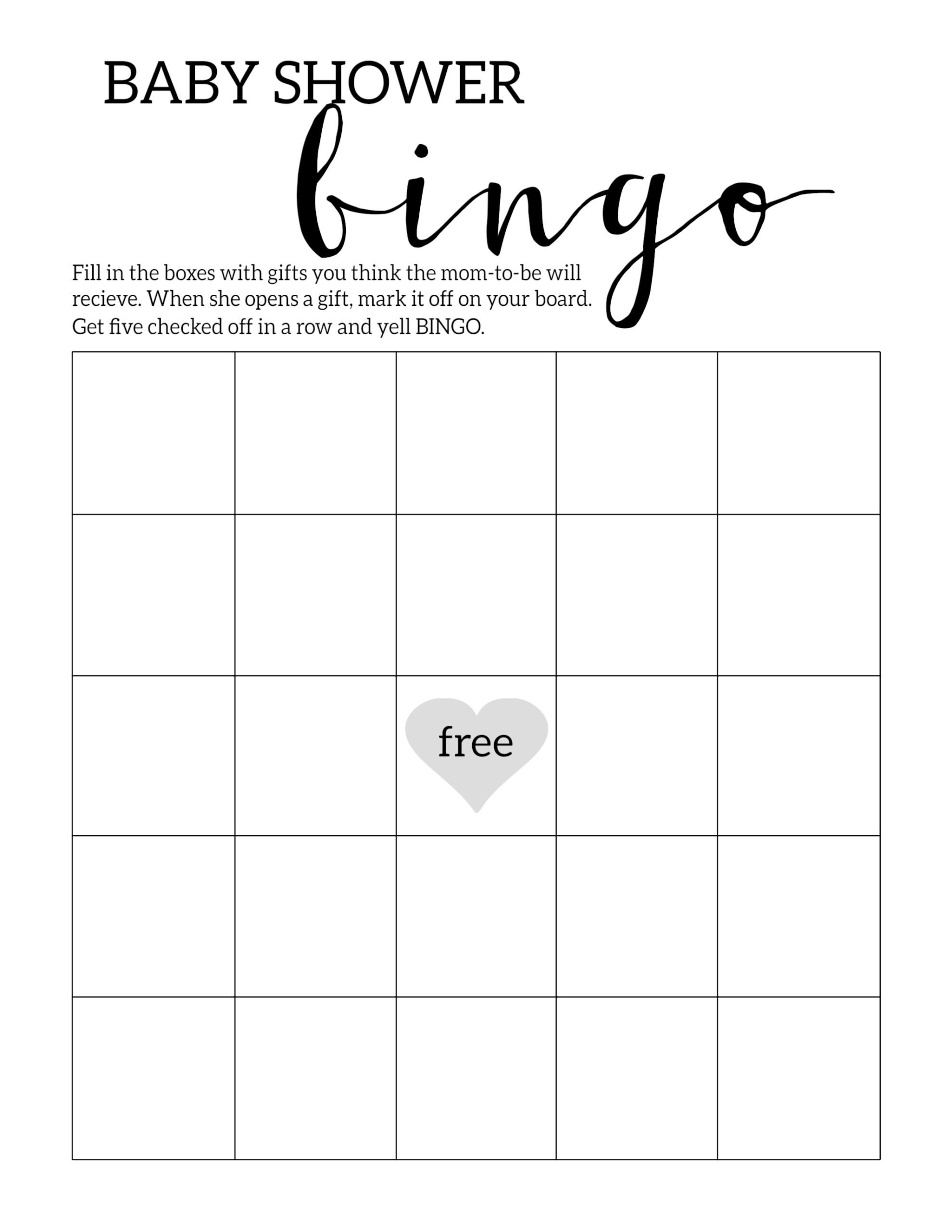 Baby Shower Bingo Printable Cards Template - Paper Trail Design - Free Printable Baby Shower Bingo Cards