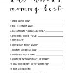 Baby Shower Games Free Printable {Who Knows Mommy Best}   Paper   Free Printable Baby Shower Games