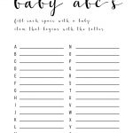 Baby Shower Games Ideas {Abc Game Free Printable}   Paper Trail Design   Free Printable Baby Shower Games