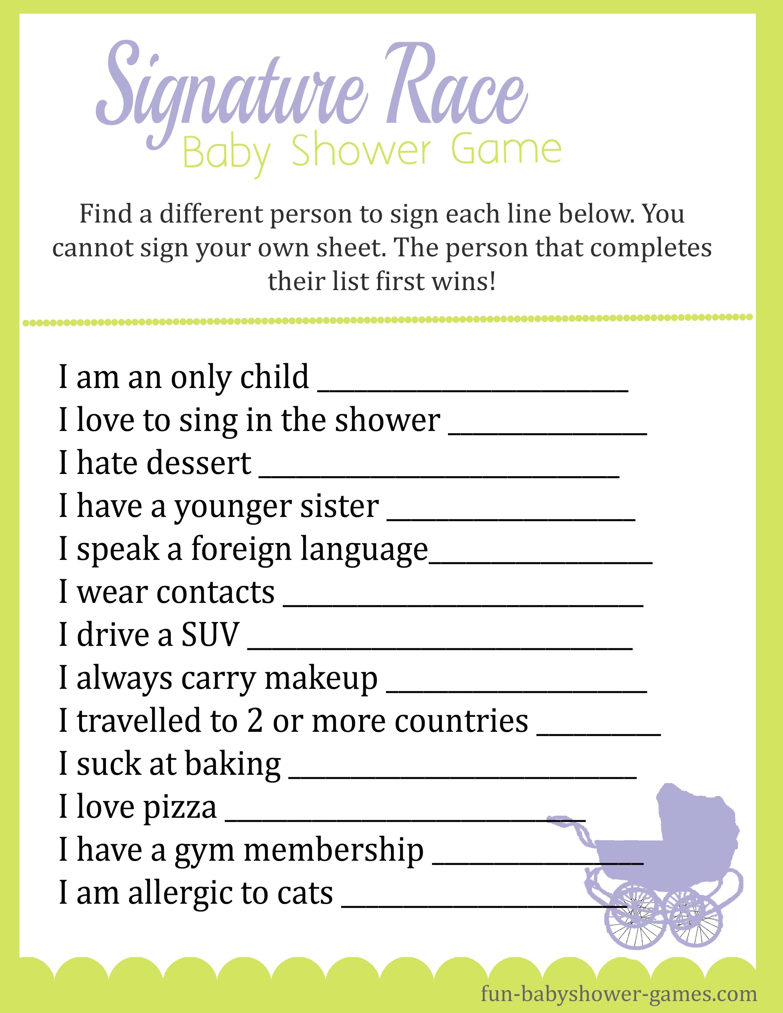 Baby Shower Ice Breaker Games - Free Printable Baby Shower Games For Twins
