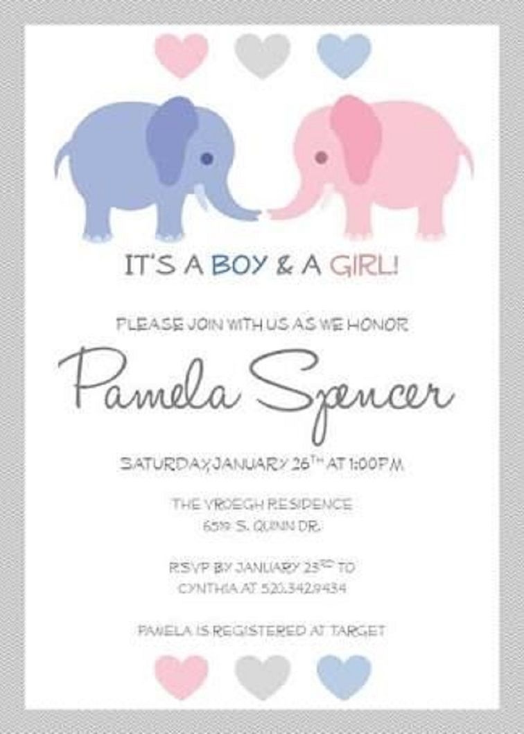 Baby Shower Invitations For Twins Free Printable | Party Invitation - Free Printable Twin Baby Shower Invitations