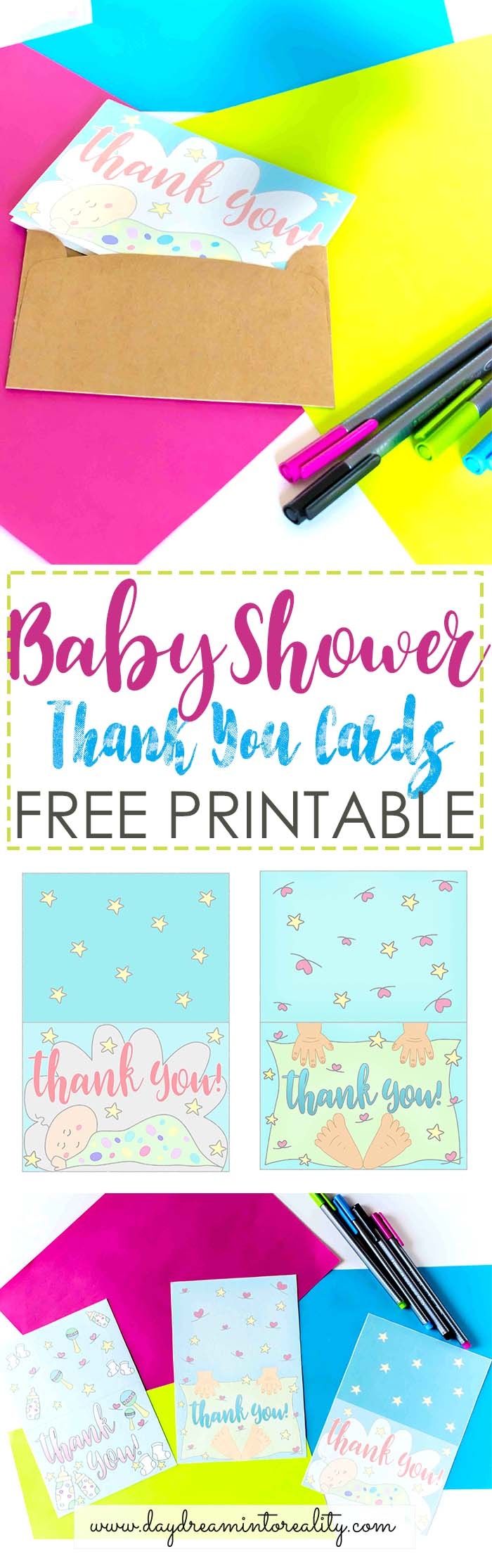 Baby Shower Thank You Cards Free Printable - Free Printable Baby Shower Thank You Cards