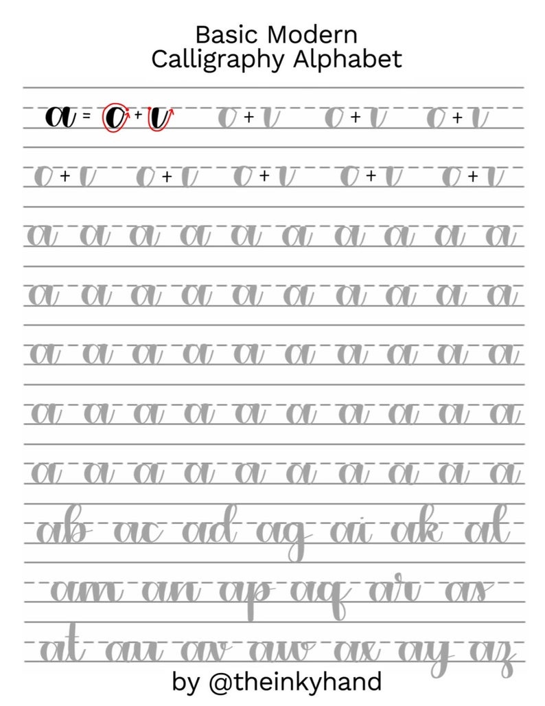 Modern Calligraphy Practice Sheets Printable Free Free Printable