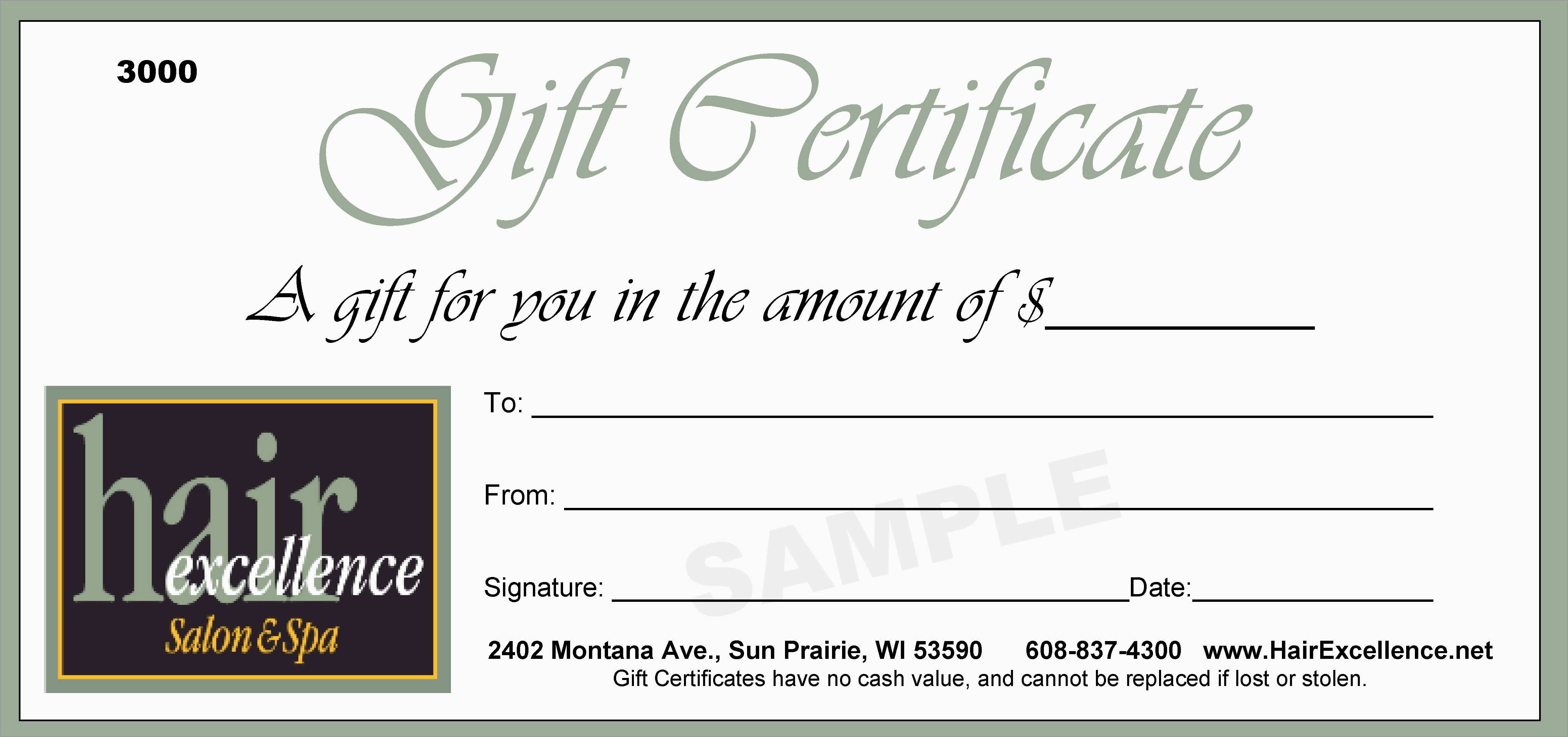 Free Printable Gift Certificates For Hair Salon Free Printable
