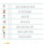 Bed Time Routine Checklist: Free Printable   | Kid's Activities And   Free Printable Bedtime Routine Chart