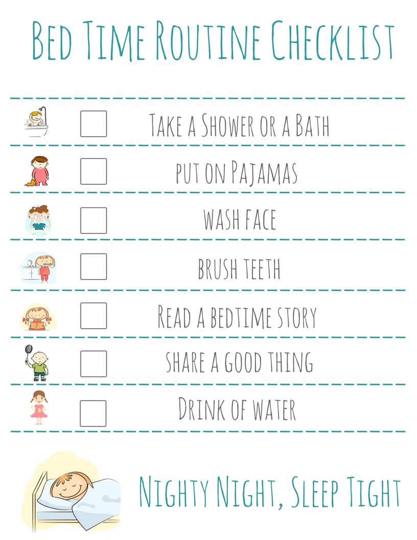 Free Printable Bedtime Routine Chart Free Printable