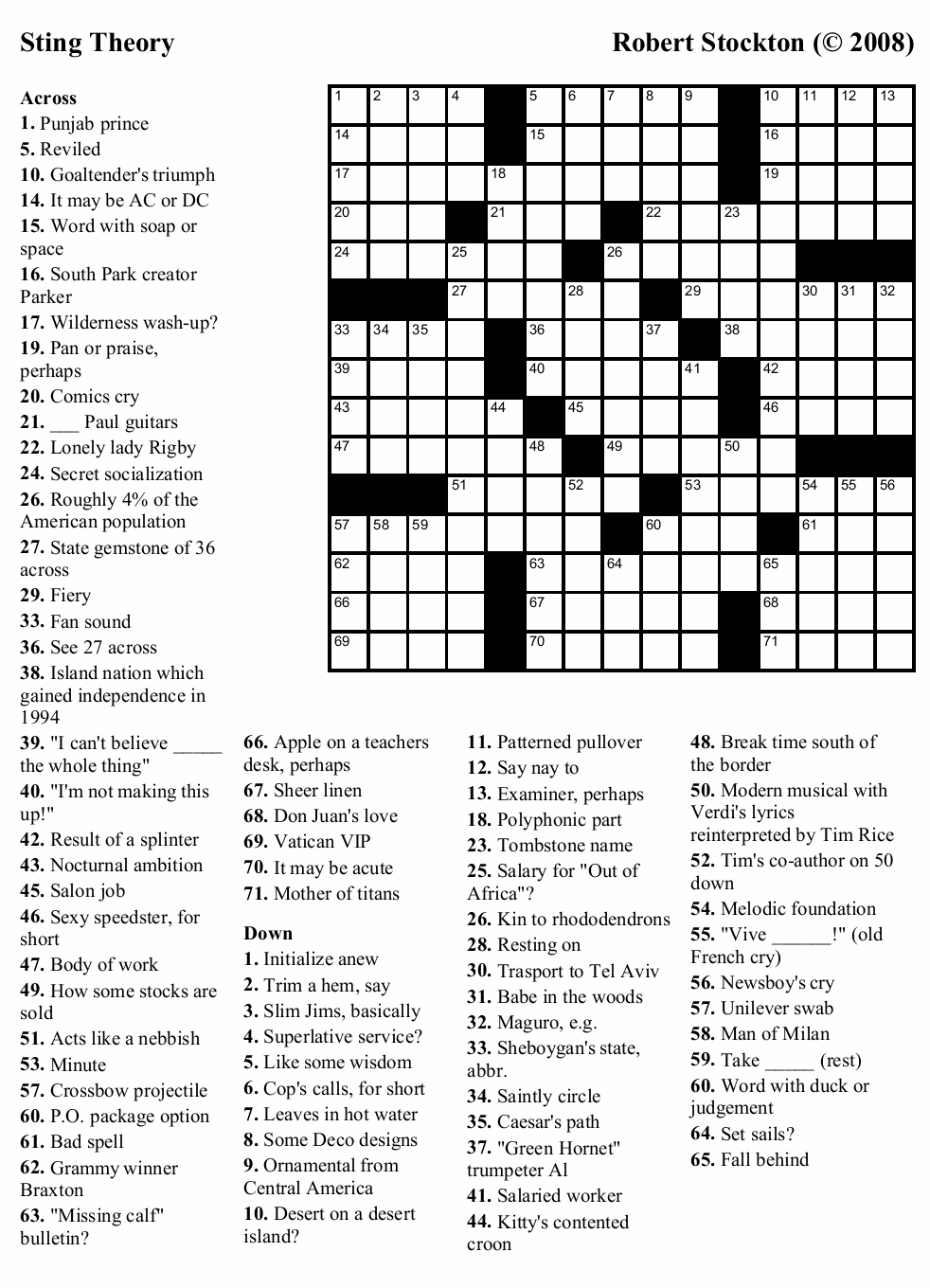 Beekeeper Crosswords - New York Times Crossword Printable Free