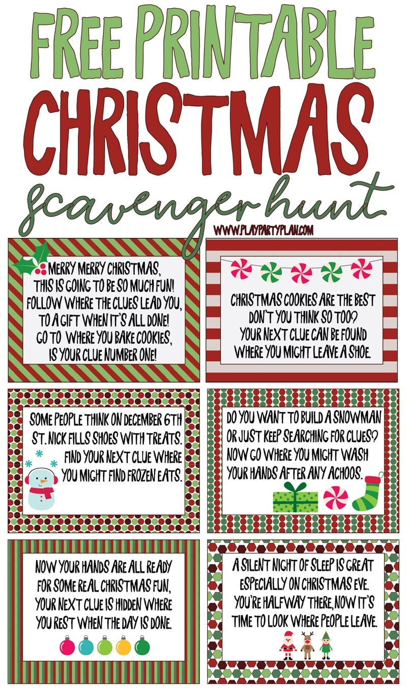 Best Ever Christmas Scavenger Hunt - Play Party Plan - Free Printable Christmas Hidden Picture Games