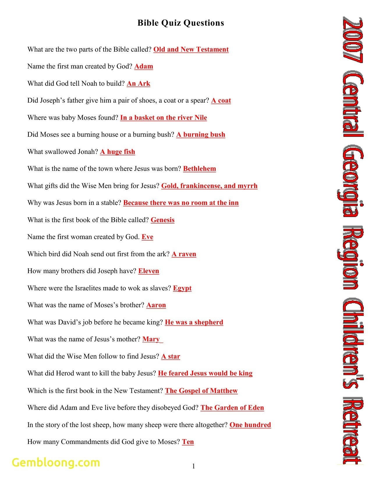 Bible Trivia Printable (90+ Images In Collection) Page 1 - Free Printable Bible Trivia Questions And Answers